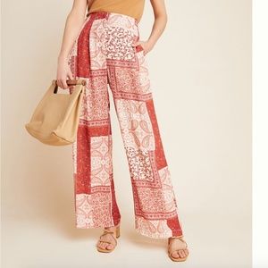 Elena Patchwork Tapestry Paisley Wide-Leg Boho Peasant Art Hipster Hippie Pants